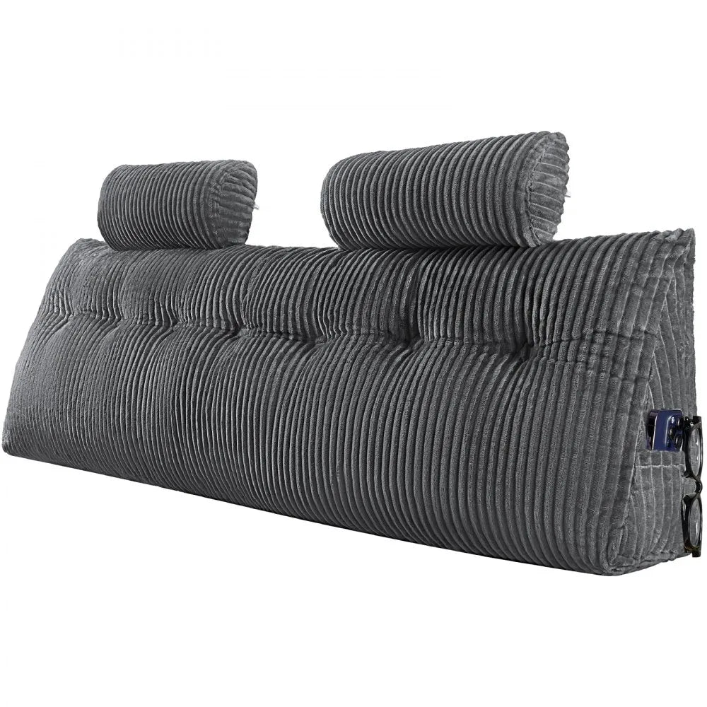 VEVOR Headboard Pillow King Wedge Headboard Pillow with 2 Pockets & Headrests
