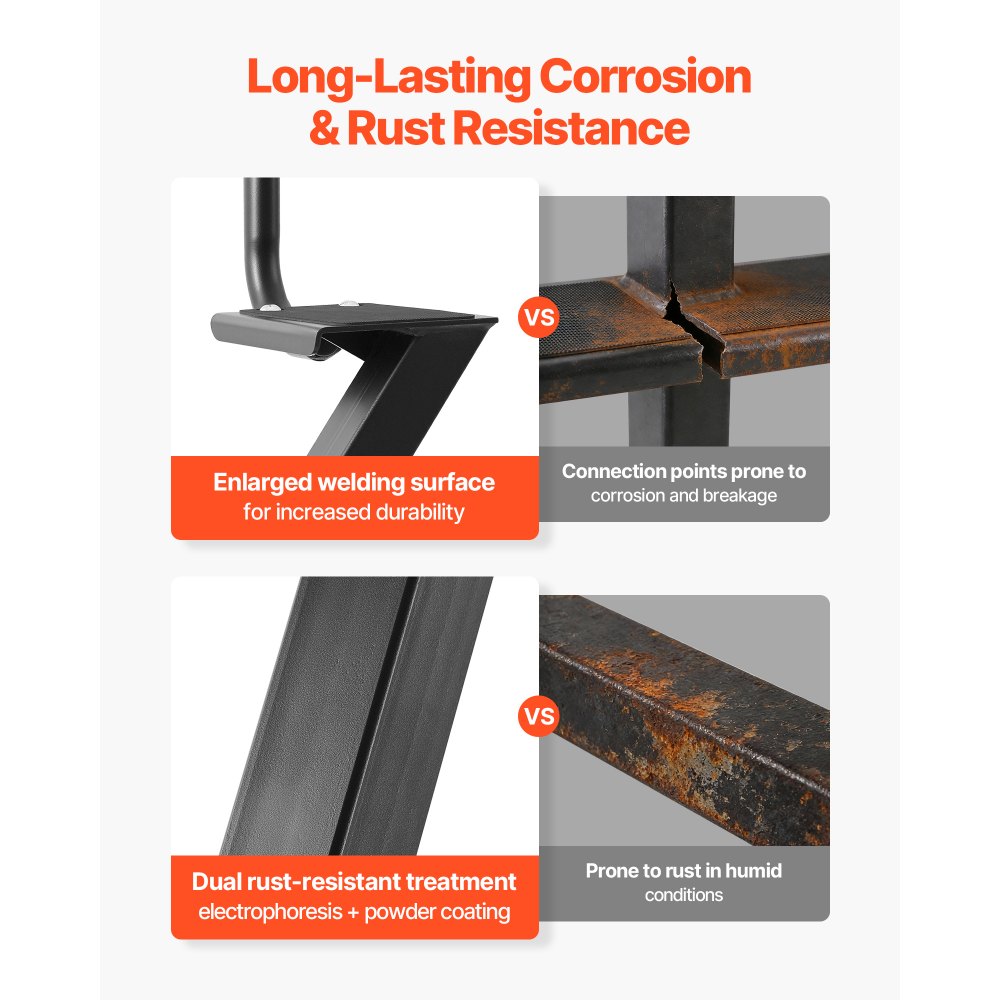 VEVOR 2-Step Heavy-Duty Boat Trailer Steps with Handrail and Non-Slip Surface