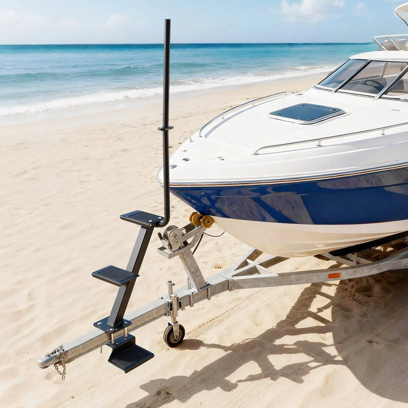Boat Trailer Steps with Handle – Heavy-Duty 3-Step Marine Ladder