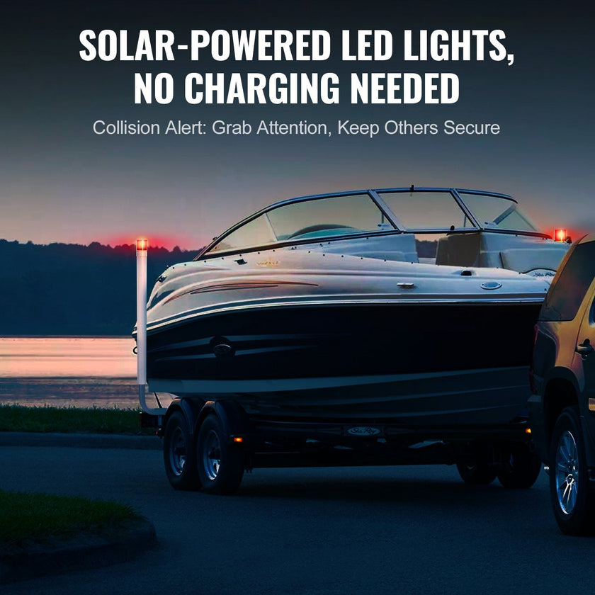 VEVOR Boat Trailer Guide, 46” with LED Light Trailer Guide Poles, 2PCS Rustproof Galvanized Steel Trailer Guide ons, Trailer Guides with PVC Pipes, for Ski Boat, Fishing Boat or Sailboat Trailer