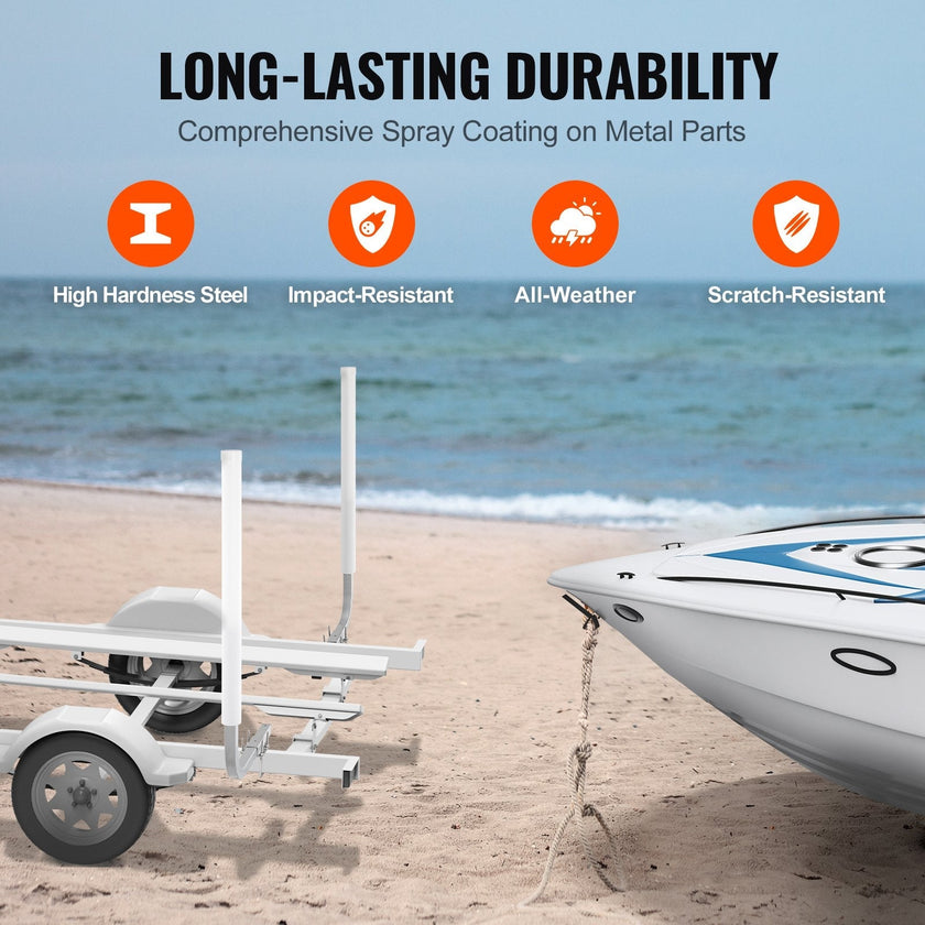 VEVOR Boat Trailer Guide, 60” Adjustable Design Trailer Guide Poles, 2PCS Rustproof Galvanized Steel Trailer Guide ons, Trailer Guides with PVC Pipes, for Ski Boat, Fishing Boat or Sailboat Trailer