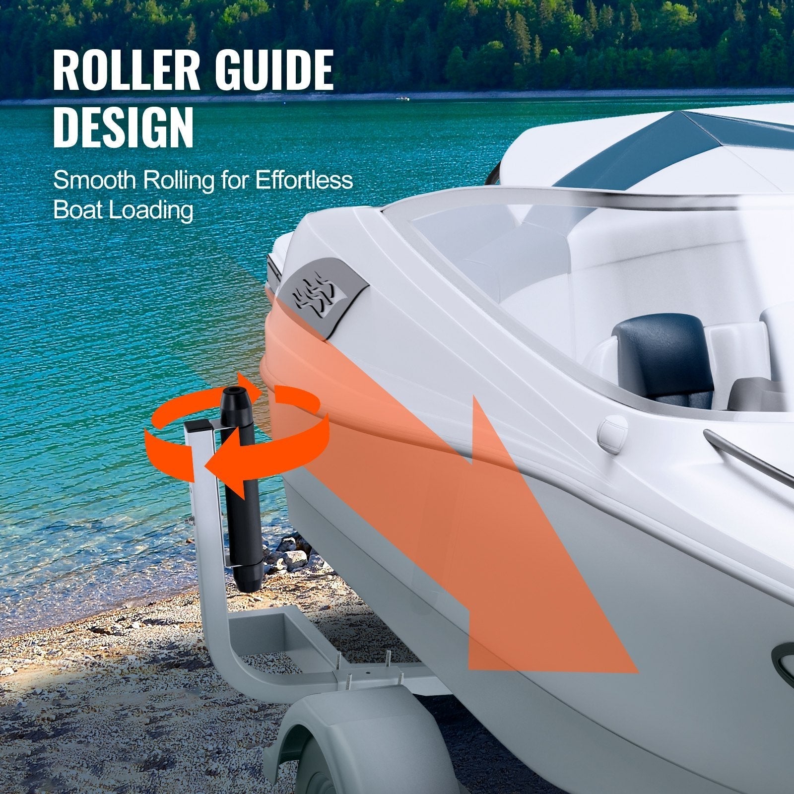 VEVOR Boat Trailer Guide, 20.5” Adjustable Design Trailer Guide Poles, 2PCS Rustproof Galvanized Steel Trailer Guide ons, Heavy Duty Roller Guide Design, for Ski Boat, Fishing Boat or Sailboat Trailer