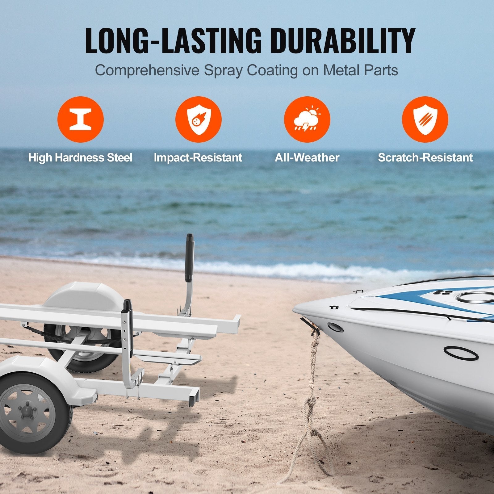 VEVOR Boat Trailer Guide, 20.5” Adjustable Design Trailer Guide Poles, 2PCS Rustproof Galvanized Steel Trailer Guide ons, Heavy Duty Roller Guide Design, for Ski Boat, Fishing Boat or Sailboat Trailer