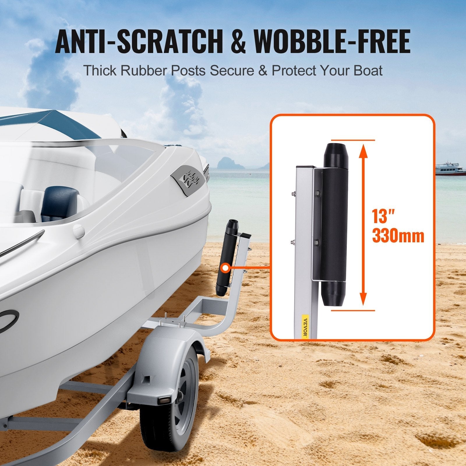 VEVOR Boat Trailer Guide, 20.5” Adjustable Design Trailer Guide Poles, 2PCS Rustproof Galvanized Steel Trailer Guide ons, Heavy Duty Roller Guide Design, for Ski Boat, Fishing Boat or Sailboat Trailer