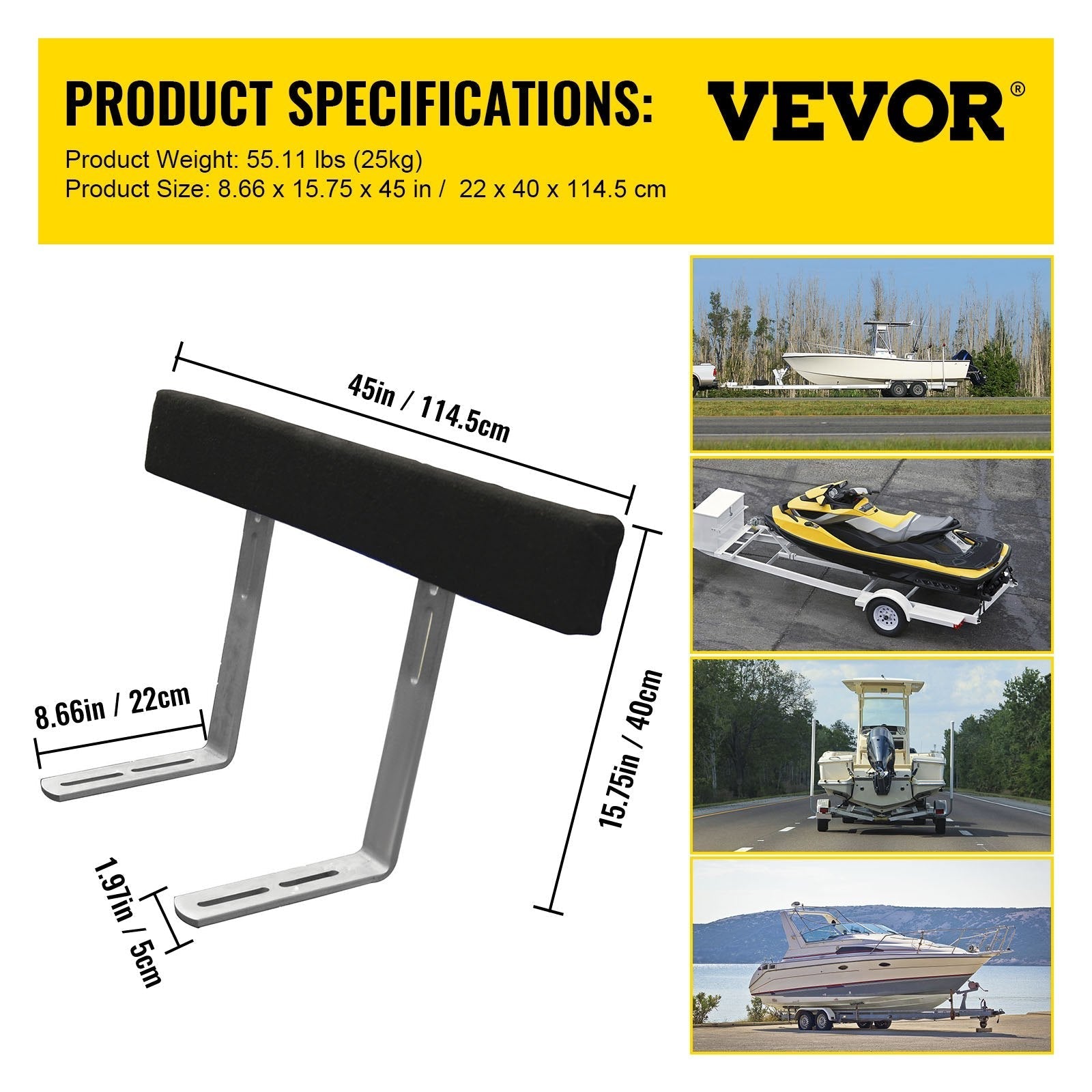 VEVOR Boat Trailer Guide-ons, 48\