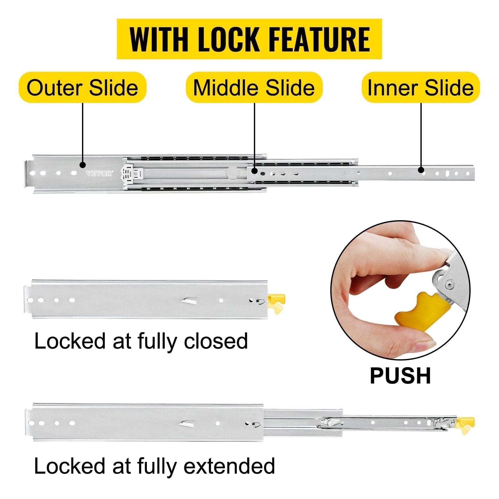Heavy Duty Drawer Slides 500lbs Ball Bearing Drawer Slides 22inch Full Extension