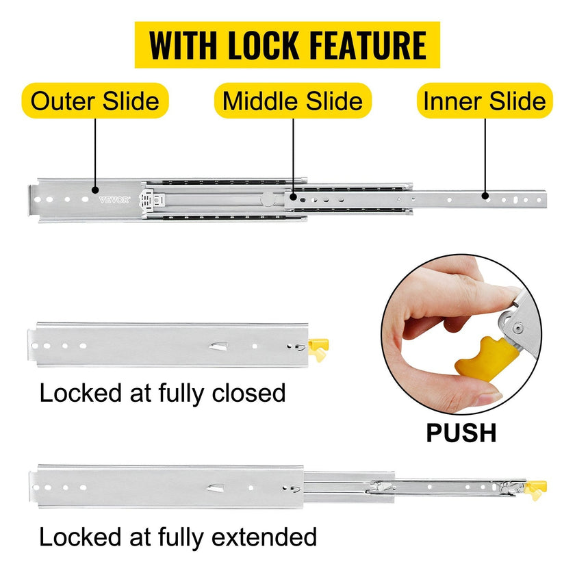 Heavy Duty Drawer Slides 500lbs Ball Bearing Drawer Slides 22inch Full Extension