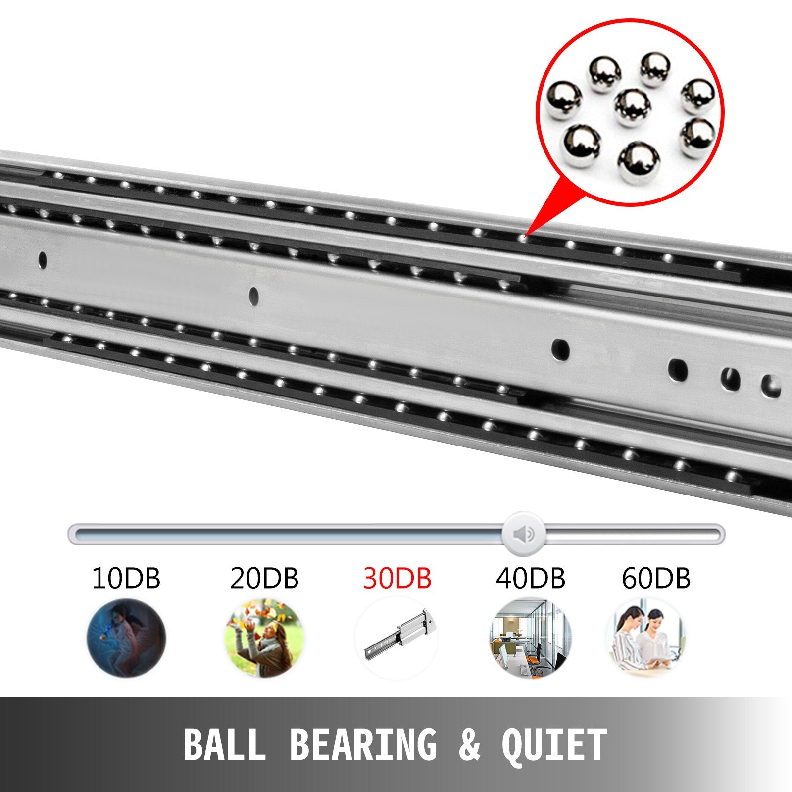 Heavy Duty Drawer Slides 500lbs Ball Bearing Drawer Slides 30inch Long with Lock