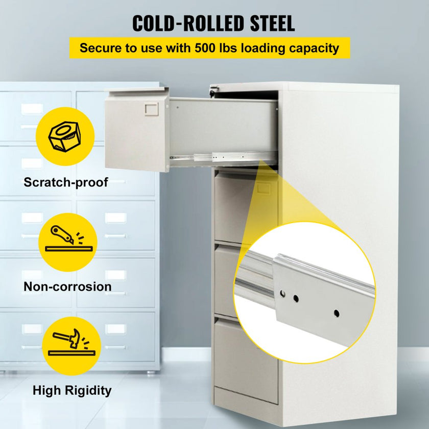 VEVOR Drawer Slides, 1 Pair 36 Inch Soft Close Drawer Slides, Ball Bearing Side Mount Drawer Hardware Slides, 500 LBS Load Capacity 3-Section Full Extension Drawer Slides for Smooth Slide, Less Noise