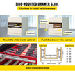 VEVOR Drawer Slides, 1 Pair 36 Inch Soft Close Drawer Slides, Ball Bearing Side Mount Drawer Hardware Slides, 500 LBS Load Capacity 3-Section Full Extension Drawer Slides for Smooth Slide, Less Noise