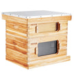 VEVOR Bee Hive 20 Frame Bee Hives Starter Kit, Beeswax Coated Cedar Wood, 1 Deep + 1 Medium Bee Boxes Langstroth Beehive Kit, Transparent Acrylic Windows with Foundations for Beginners Pro Beekeepers