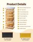 VEVOR Bee Hive 40 Frame Bee Hives Starter Kit, Beeswax Coated Cedar Wood, 2 Deep + 2 Medium Bee Boxes Langstroth Beehive Kit, Transparent Acrylic Windows with Foundations for Beginners Pro Beekeepers