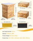 VEVOR Bee Hive 30 Frame Bee Hives Starter Kit, Beeswax Coated Fir Wood, 2 Deep + 1 Medium Bee Boxes Langstroth Beehive Kit, Transparent Acrylic Windows with Foundations for Beginners Pro Beekeepers