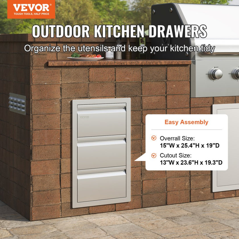 VEVOR Outdoor Kitchen Drawers 14.7