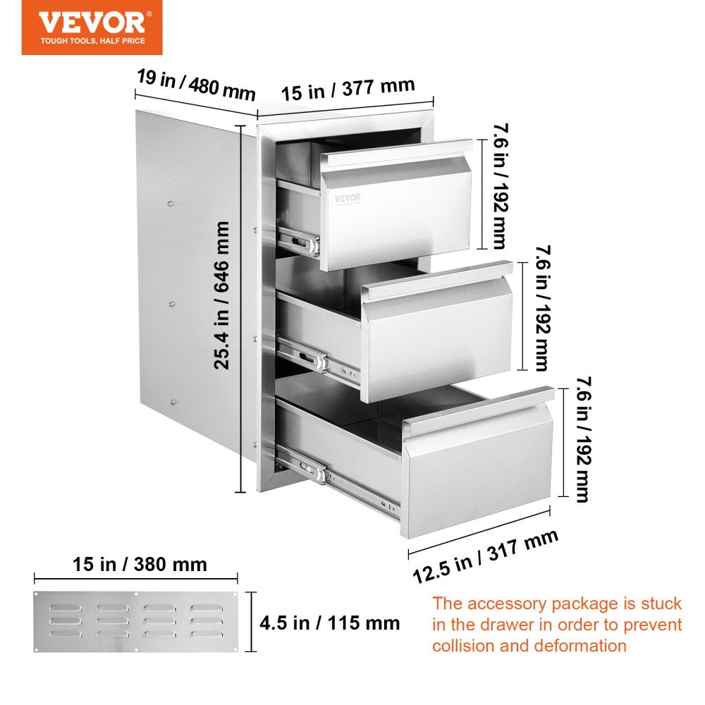VEVOR Outdoor Kitchen Drawers 14.7
