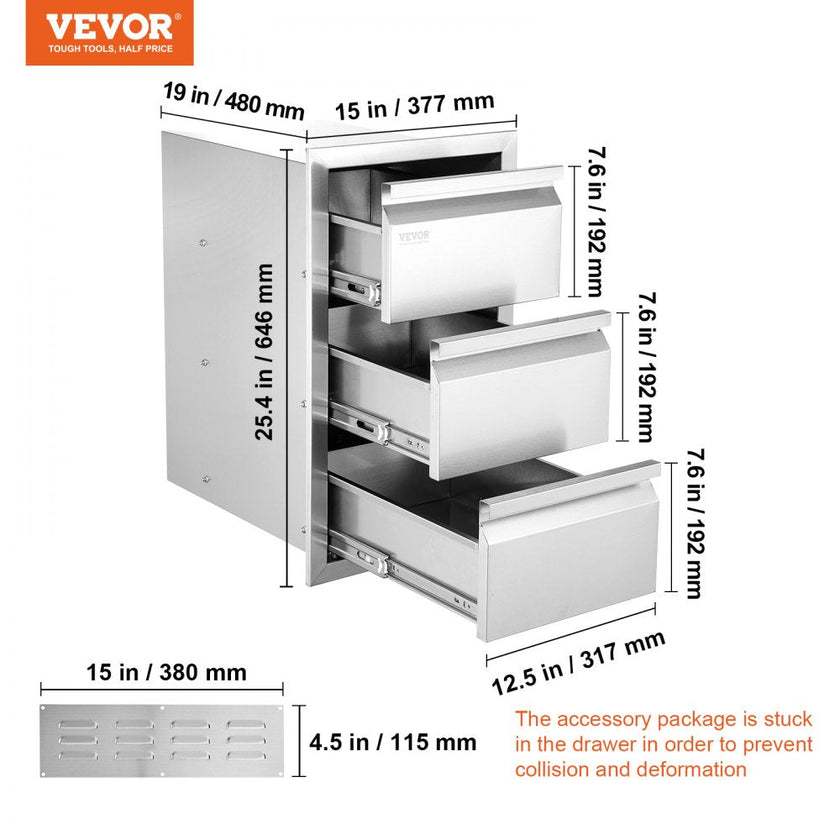 VEVOR Outdoor Kitchen Drawers 14.7
