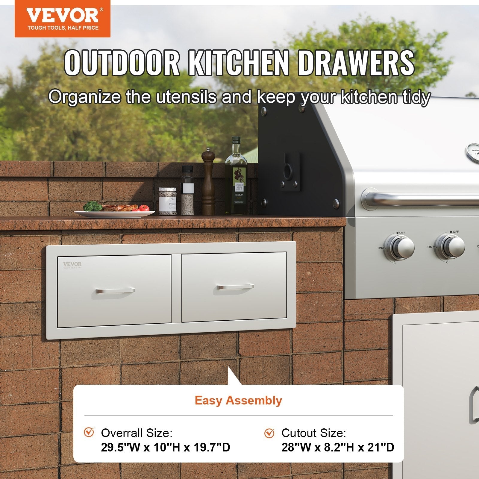 VEVOR Outdoor Kitchen Drawers 30\