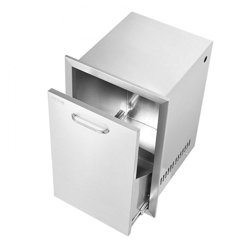 VEVOR Outdoor Kitchen Propane Tank Drawer 16Wx22Hx16D Inch BBQ Propane Drawer with Handle Stainless Steel Propane Tank Drawer for Outdoor Kitchen
