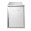 VEVOR Pull Out Trash Drawer 17.7x22.8 Inch Raised Style Trash Bin with Pull-Out Tray Stainless Steel Trash Drawer with Handle for Outdoor Kitchen BBQ Island