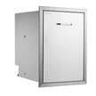 VEVOR Pull Out Trash Drawer 17.7x22.8 Inch Raised Style Trash Bin with Pull-Out Tray Stainless Steel Trash Drawer with Handle for Outdoor Kitchen BBQ Island