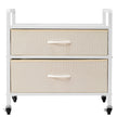 VEVOR Mini Fridge Stand with Storage 176 lbs White Mini Fridge Table 2 Drawers