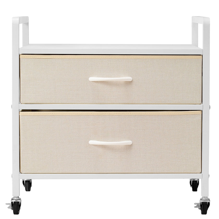 VEVOR Mini Fridge Stand with Storage 176 lbs White Mini Fridge Table 2 Drawers