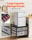 VEVOR Mini Fridge Stand with Storage 176 lbs Gray Mini Fridge Table 2 Drawers
