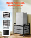 VEVOR Mini Fridge Stand with Storage 176 lbs Gray Mini Fridge Table 2 Drawers