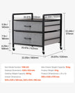 VEVOR Mini Fridge Stand with Storage 176 lbs Gray Mini Fridge Table 2 Drawers
