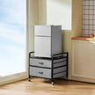 VEVOR Mini Fridge Stand with Storage 176 lbs Gray Mini Fridge Table 2 Drawers