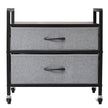 VEVOR Mini Fridge Stand with Storage 176 lbs Gray Mini Fridge Table 2 Drawers