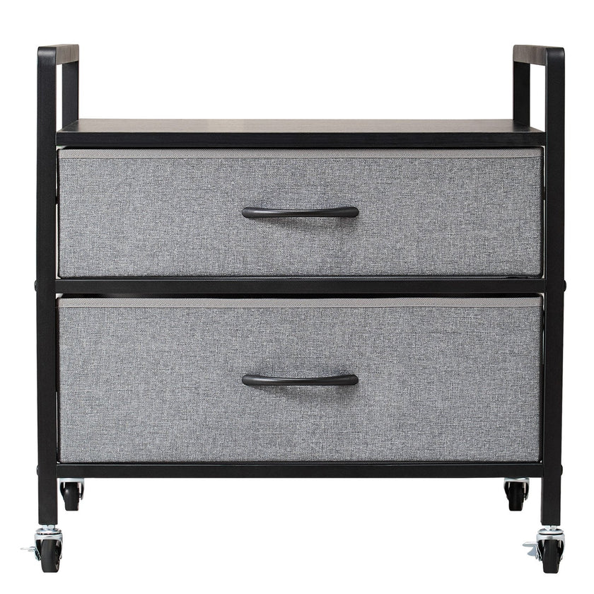 VEVOR Mini Fridge Stand with Storage 176 lbs Gray Mini Fridge Table 2 Drawers