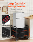 VEVOR Mini Fridge Stand with Storage 176 lbs Black Mini Fridge Table 2 Drawers