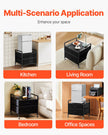 VEVOR Mini Fridge Stand with Storage 176 lbs Black Mini Fridge Table 2 Drawers