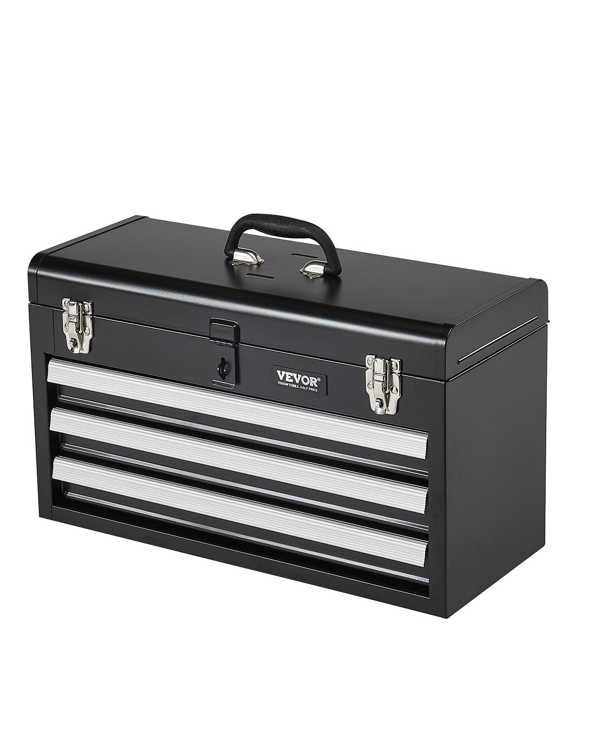 VEVOR Tool Box 20.5-inch Portable Metal Tool Box with 3 Drawers Tool Organizer