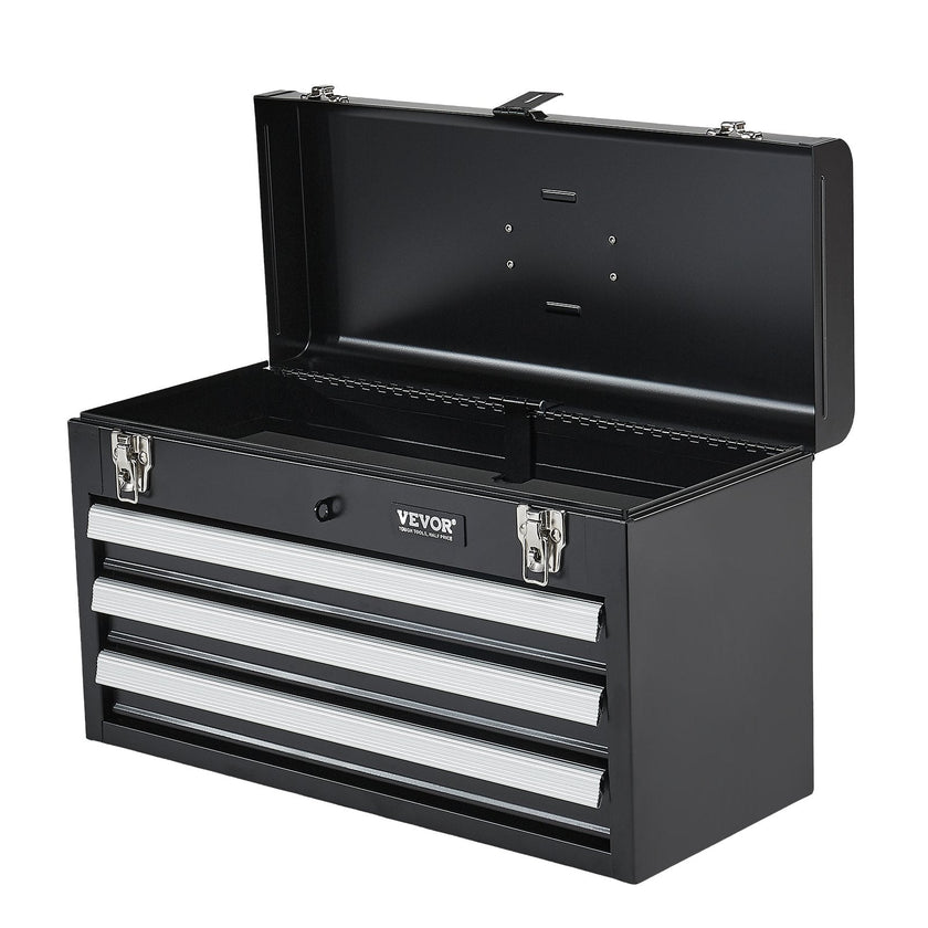 VEVOR Tool Box 20.5-inch Portable Metal Tool Box with 3 Drawers Tool Organizer