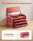 VEVOR Tool Box 8.6-inch Portable Metal Tool Box 3 Drawers Tool Organizer Red