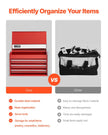 VEVOR Tool Box 8.6-inch Portable Metal Tool Box 3 Drawers Tool Organizer Red