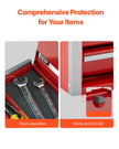 VEVOR Tool Box 8.6-inch Portable Metal Tool Box 3 Drawers Tool Organizer Red