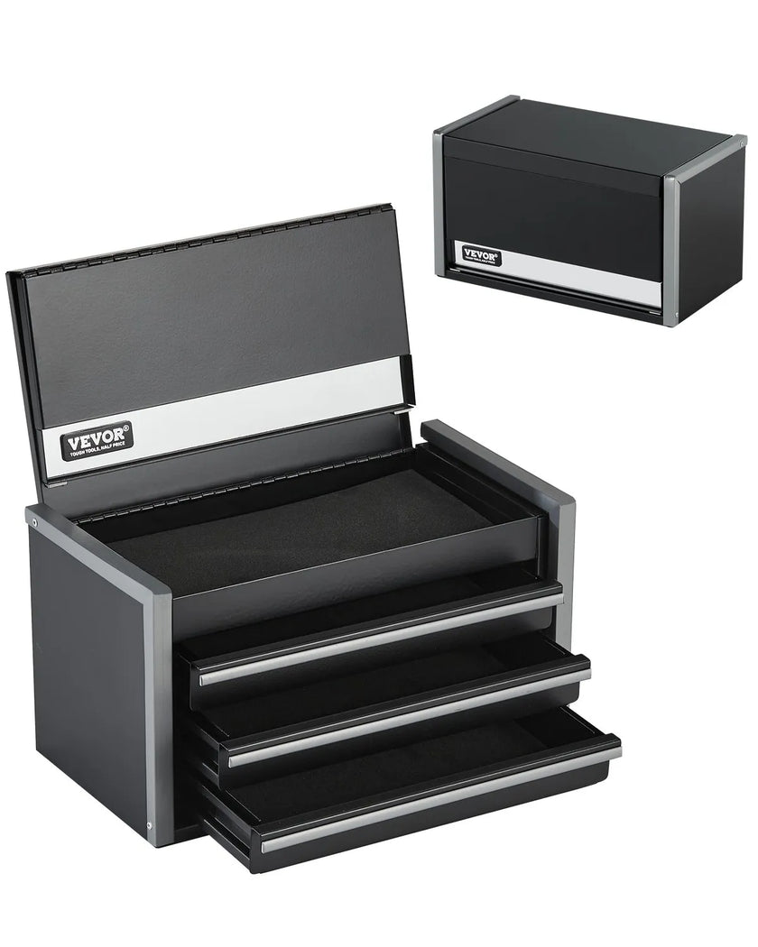 VEVOR Tool Box 8.6-inch Portable Metal Tool Box with 3 Drawers Tool Organizer