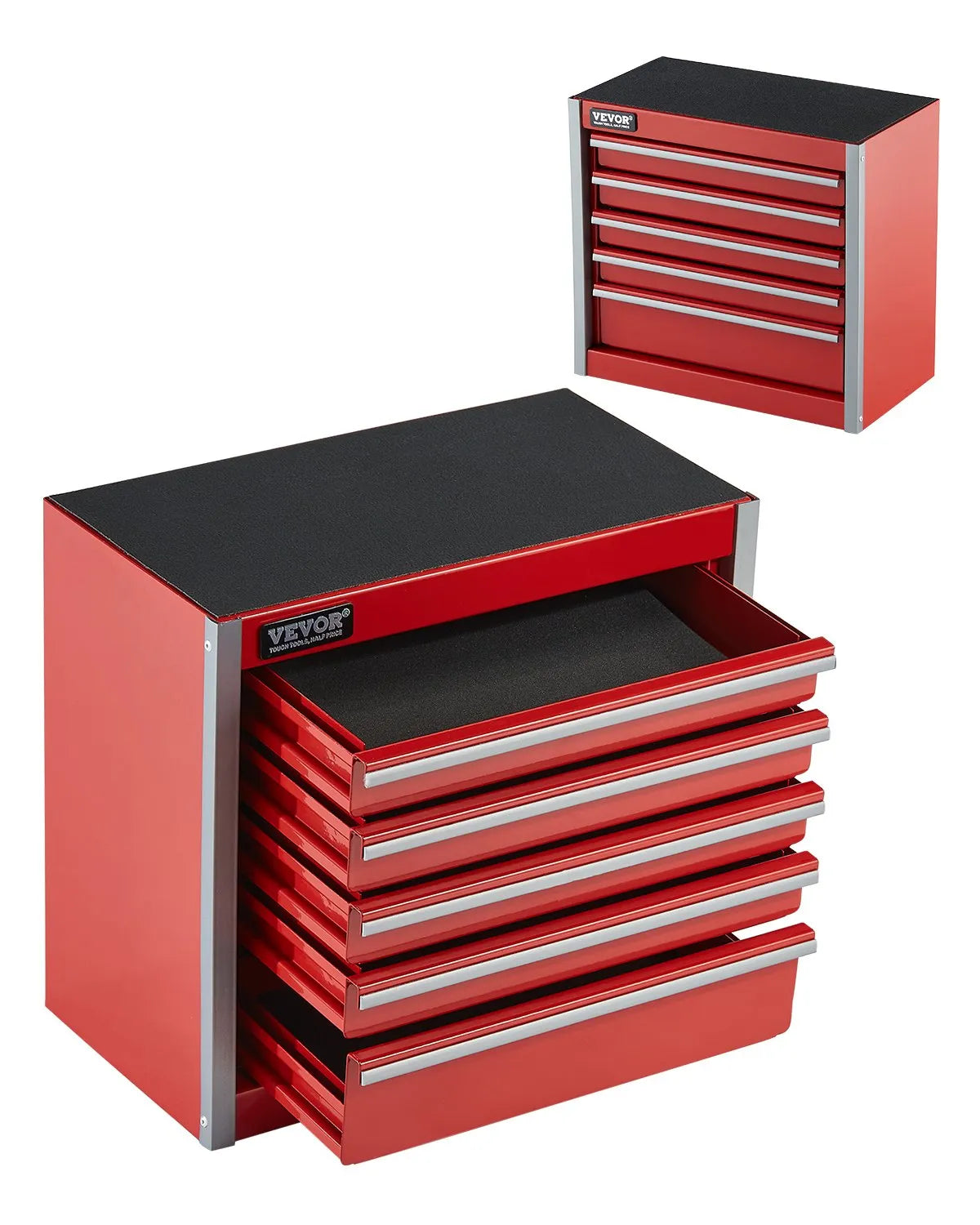 VEVOR Tool Box 8.6-inch Portable Metal Tool Box 5 Drawers Tool Organizer Red