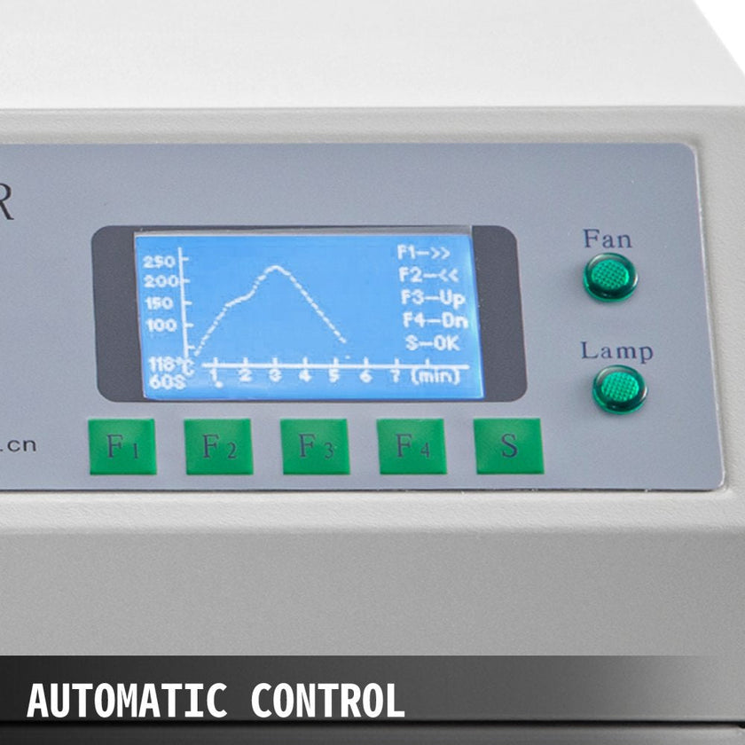 VEVOR Reflow Oven T962A 110V Reflow Soldering Machine 1500W 300 x 320 mm SMD SMT BGA Professional Automatic Infrared Heater Soldering Machine W/Smoke Exhaust Chimney Cooling Efficiency
