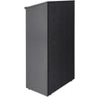 VEVOR Podium Stand, 47 in Hostess Stand with 4 Rolling Wheels, Wood Podium with Storage Shelves, and Slant Desktop, Lecterns & Podiums for Church, Office, School, Home, Black