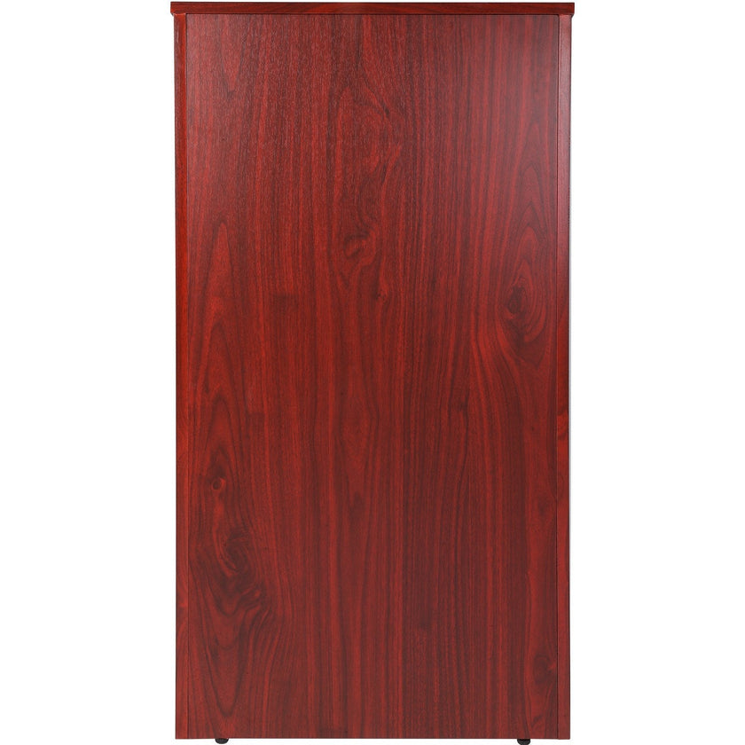VEVOR Podium Stand, 47 in Hostess Stand with 4 Rolling Wheels, Wood Podium with Storage Shelves, and Slant Desktop, Lecterns & Podiums for Church, Office, School, Home, Brown