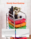 10-Drawer Rolling Storage Cart with Rainbow Drawers & Locking Casters