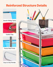 10-Drawer Rolling Storage Cart with Rainbow Drawers & Locking Casters