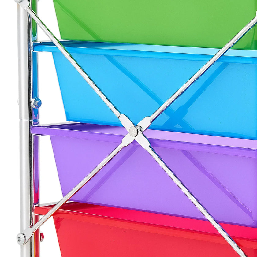 10-Drawer Rolling Storage Cart with Rainbow Drawers & Locking Casters