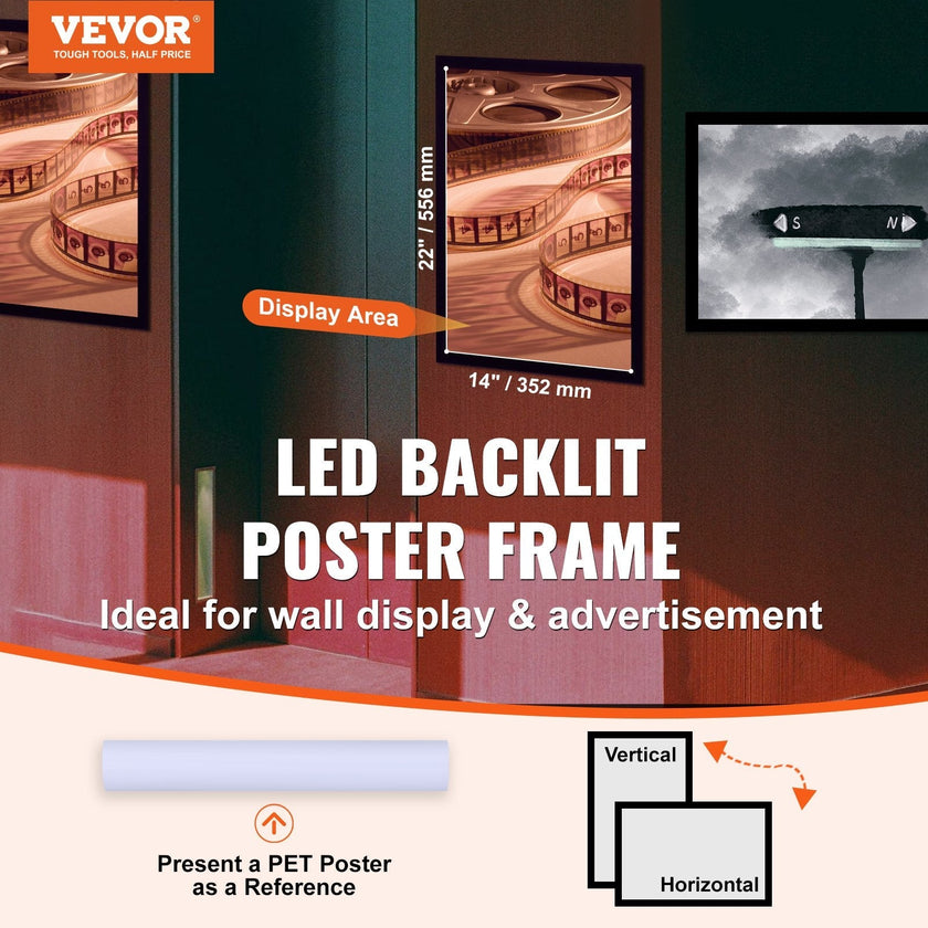 VEVOR LED Poster Frame in Black, 16