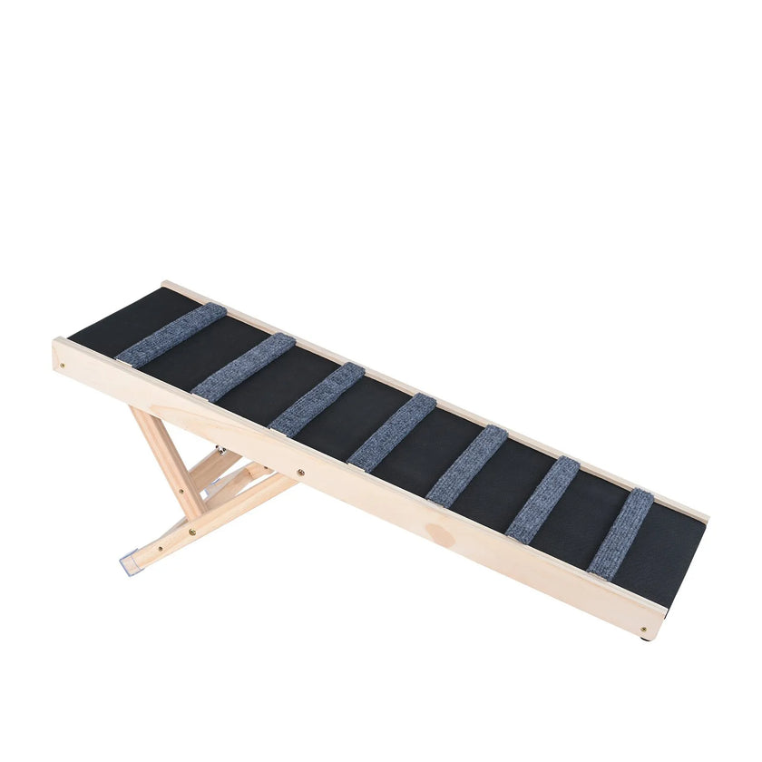 VEVOR Dog Ramp, Folding Pet Ramp for Bed, Adjustable Dog Ramp for Small, Large, Old Dogs & Cats, Wooden Pet Ramp with 39.3