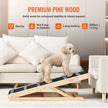 VEVOR Dog Ramp, Folding Pet Ramp for Bed, Adjustable Dog Ramp for Small, Large, Old Dogs & Cats, Wooden Pet Ramp with 41.3